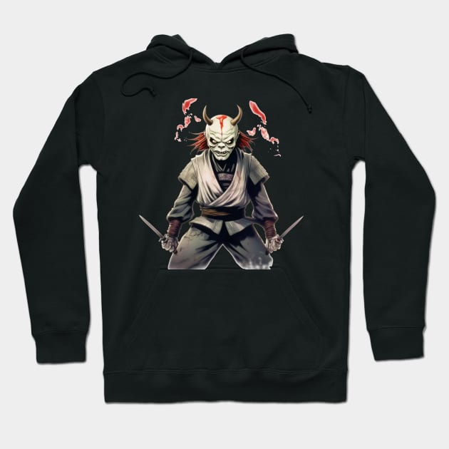 Blades of the Oni: The Demon Samurai's Deadly Dance Hoodie by MerlinArt